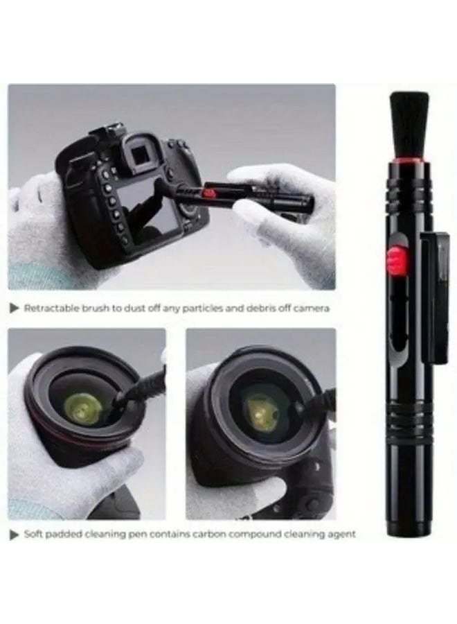Black Lens Cleaning Pen With Soft Brush Carbon Head For Camera Glasses VR Headset - Image 5