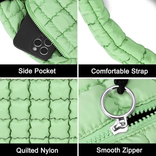 GASSDA Puffer Tote Bag for Women Large Quilted Puffy Lightweight Carryall Crossbody Tote Bag for Women (green) - Image 5