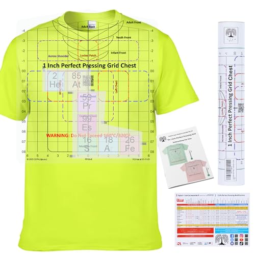 CLPA TShirt Ruler Guide Neck and Chest Placement HeatSafe to 320F Shirt Alignment Tool for Heat Press HTV DTF and Embroidery All Necklines Made in Australia - Image 1