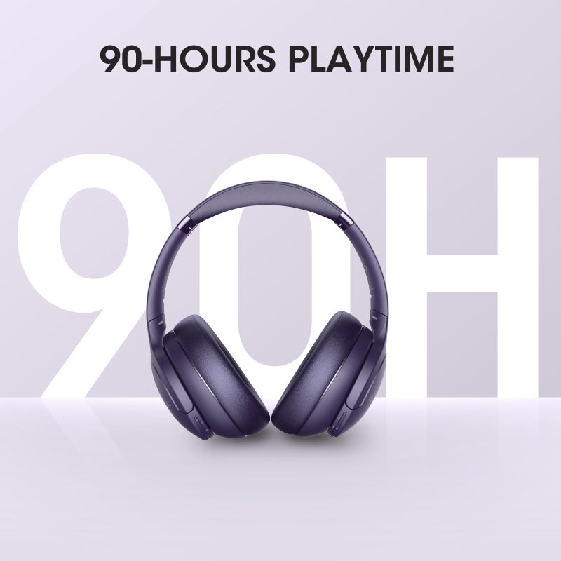 DOQAUS Upgrade Bluetooth Headphones Over Ear, 90H Playtime BT 5.3 Wireless Headphone EQ Modes, Built-in HD Mic, HiFi Stereo Sound, Deep Bass, Memory Foam Cups for Phone/PC&Travel/Gym/Workout - Image 2