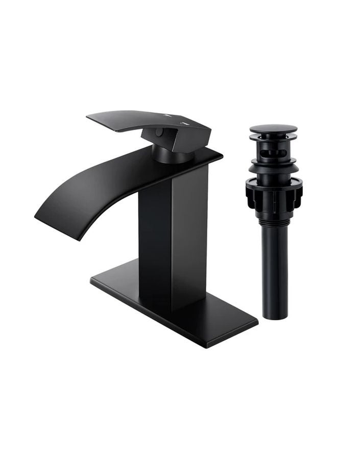 Black Waterfall Faucet Single Handle Bathroom Sink Vanity Water Outlet Easy Flow - Image 3