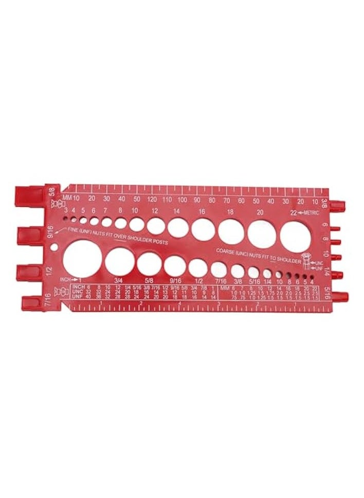 PROMASS Nut Thread Gauge, Accurate Screw Nut Thread Measure Size Checker, Portable and Nut Identifier Gauge  - Image 2