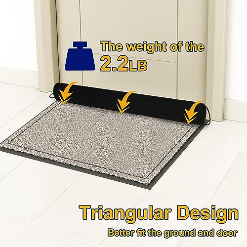 NABOWAN 36" Weighted Under Door Draft Stopper -Triangular Door Draft Blocker with Hook Loops for Easy Install, Save Energy, Home Room Essentials - Image 4