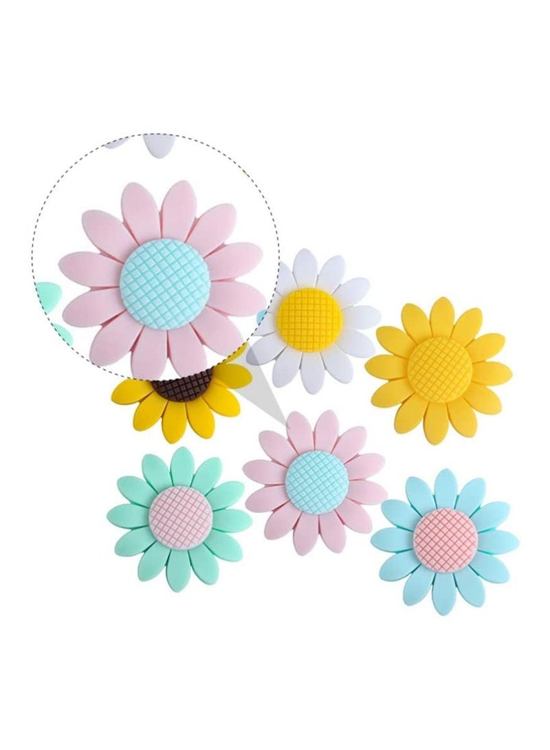 Y&D Silicone Beads, SYOSI 6Pcs Baby Chewing Sunflower Teether Toy Chewable Beads For Chew DIY Necklace Bracelet Teething Accessory  - Image 5