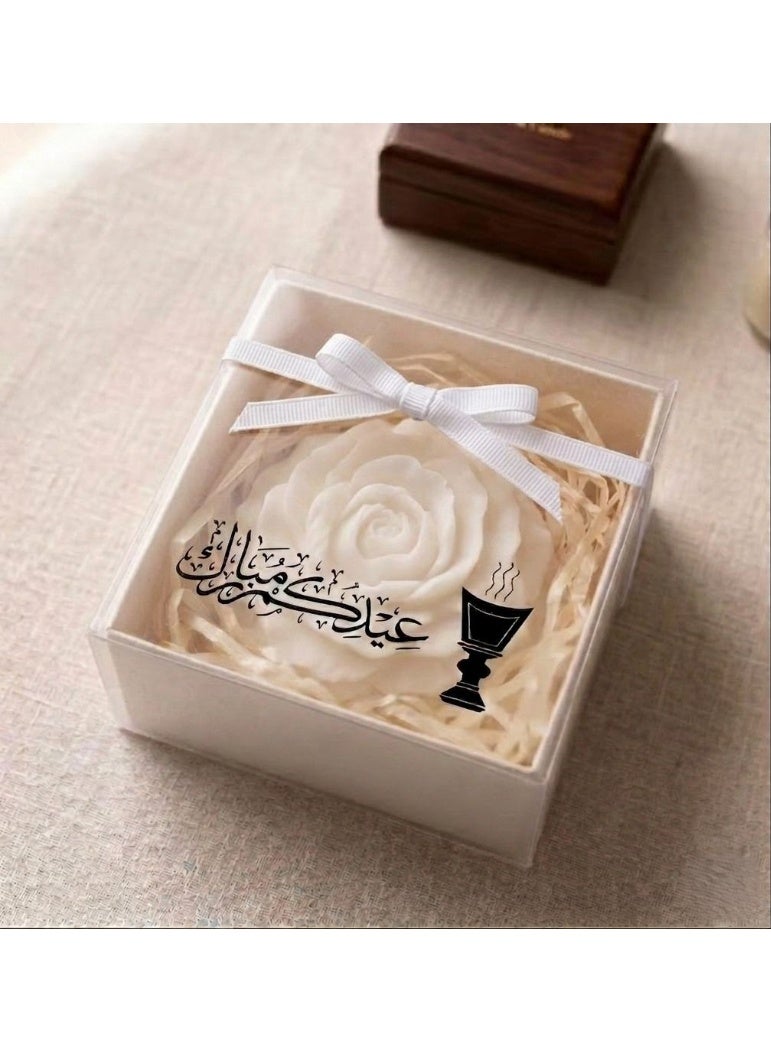 هاندميد هيروز توزيعات العيد شمعة معطرة مصممة على شكل وردة، وتأتي في صندوق هدايا مزين بشريطة(12قطع) - Image 2