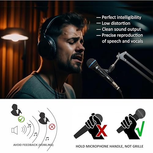 Hawk Proaudio HM 50 Handheld Dynamic Cardioid Wired Mic for Live, Recording, Speech, Karaoke with 6 Meter mic Cable, mic Holder and Pouch - Image 5