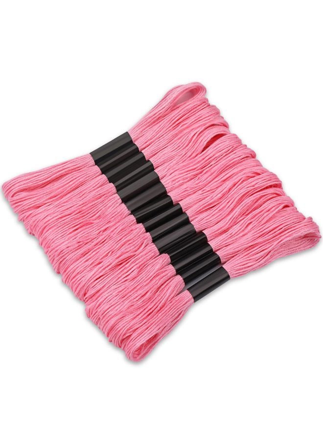 Dercuy 10 Skeins Cross Floss Stitch Thread, 8m Cotton Embroidery Floss-Cross Stitch Thread, Embroidery Thread Floss Set, Stitch Threads Polyester Thread Friendship Bracelets Thread（Pink） - Image 1