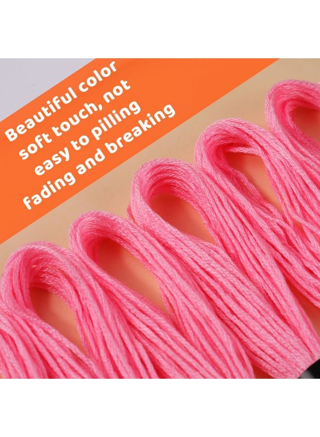Dercuy 10 Skeins Cross Floss Stitch Thread, 8m Cotton Embroidery Floss-Cross Stitch Thread, Embroidery Thread Floss Set, Stitch Threads Polyester Thread Friendship Bracelets Thread（Pink） - Image 4