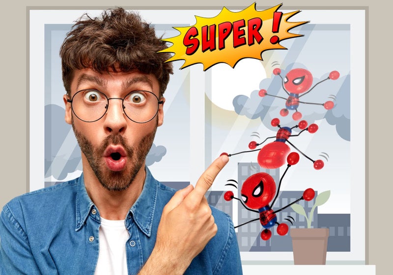 Ja-Ru JA-RU Spiderman Stretchy Window-Crawler (2 Units) | Wall-Climber and Window Walker-Rolling Sticky Toys | Marvel Avengers Superhero Fidget Toys | Toys and Novelty Toys for Kids. 6812-2 - Image 5
