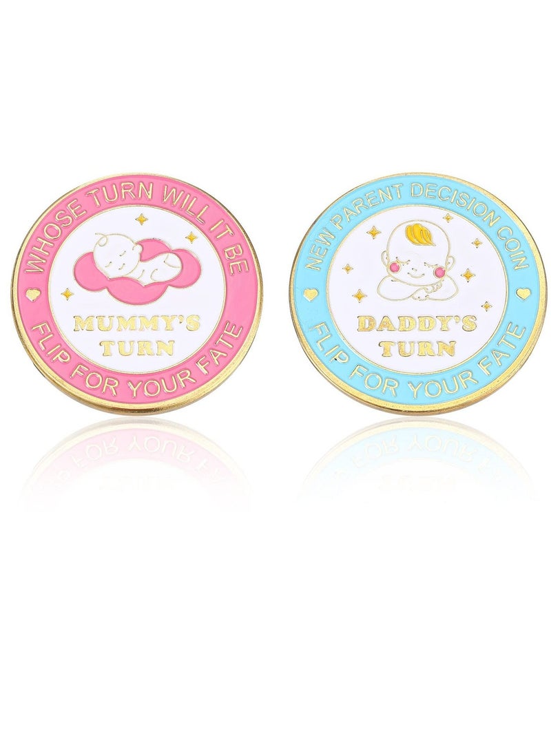 KASTWAVE Parents Funny Decision Coin, Gifts for Mum Dad, New Mum New Dad Gifts, Newborn Baby Gifts, Flip Coin Funny Parent Decision Turn Coin for Baby Shower Birthday Anniversary Mummy Couples Decision Making - Image 1
