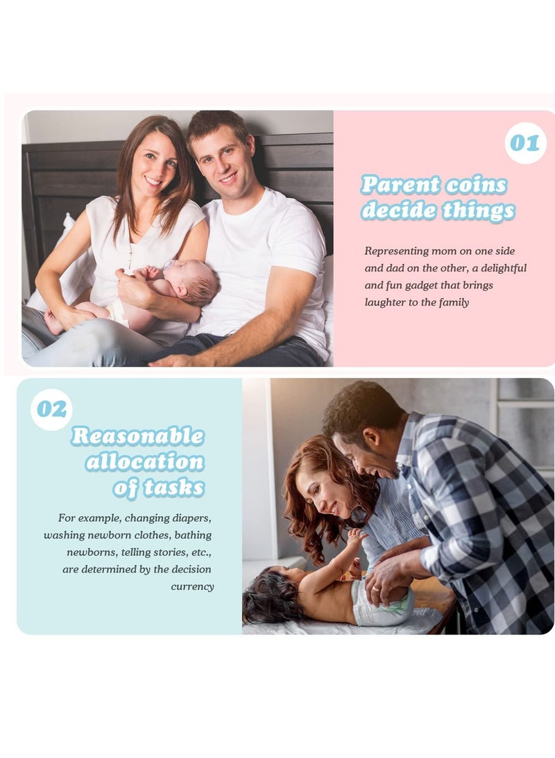 KASTWAVE Parents Funny Decision Coin, Gifts for Mum Dad, New Mum New Dad Gifts, Newborn Baby Gifts, Flip Coin Funny Parent Decision Turn Coin for Baby Shower Birthday Anniversary Mummy Couples Decision Making - Image 4
