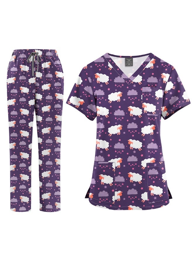 NIBEMINENT Clinical Work Clothes Women Nurse Scrubs Tops Pharmacy Working Pants Medical Doctor Surgical Nursing Uniforms - Image 1