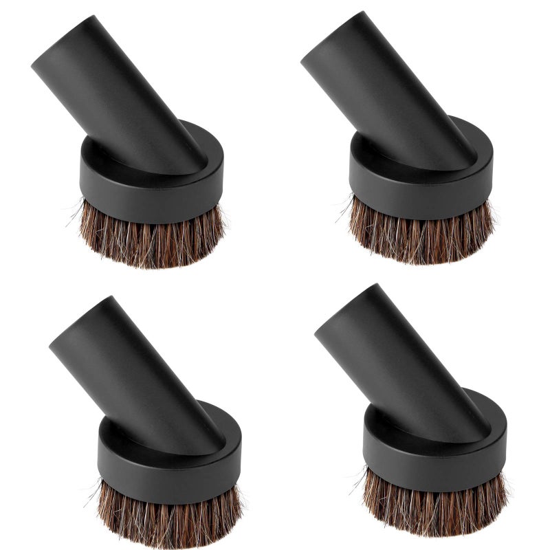 Lamoutor 4Pcs Soft Bristle Vacuum Brush Round Brush Vacuum Attachment Universal Vacuum Dust Brush for Most Vacuum Cleaners Accessories