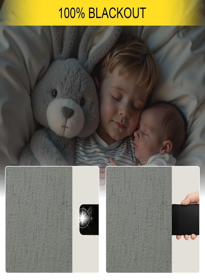 Pitalk Grey Blackout Curtains for Bedroom 84 Inch Length 2 Panel Linen Textured Thermal Insulated Winter Blocking Darkening Window Drape Black Out Long Curtain for Living Room Sliding Door Back Tab Dark Gray - Image 4