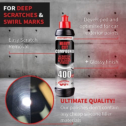 menzerna Heavy Cut Compound 400" Car Polish I Heavy Cut, Medium Cut & Finish I Buffing & Polishing Compound for Scratch Repair I for Scratches, Swirls & Holograms I High Abrasion, Silicone Free I 8oz - Image 3