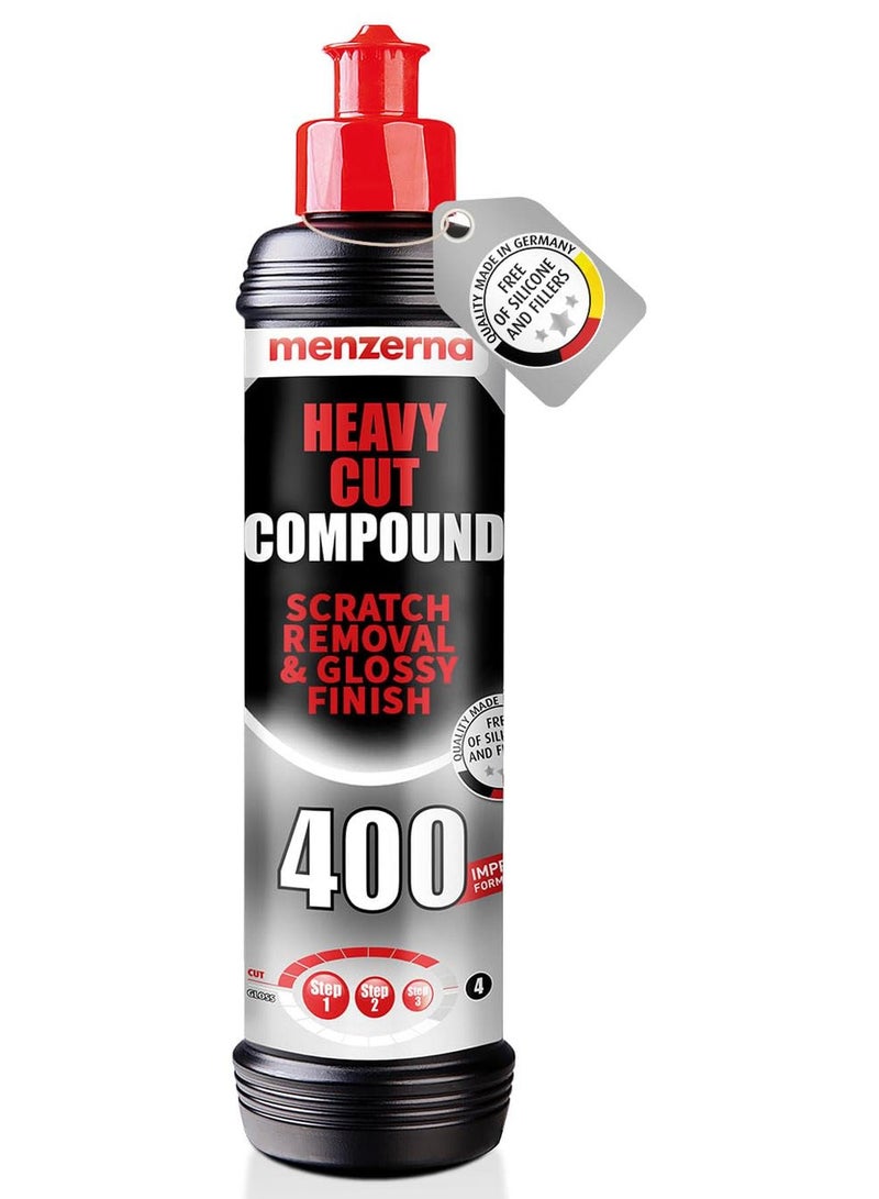 menzerna Heavy Cut Compound 400" Car Polish I Heavy Cut, Medium Cut & Finish I Buffing & Polishing Compound for Scratch Repair I for Scratches, Swirls & Holograms I High Abrasion, Silicone Free I 8oz - Image 1