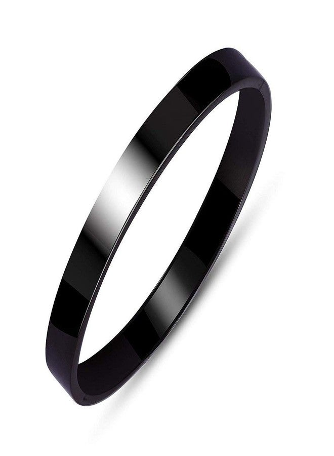 VIEN HIGH Plain Openable Polished Black Stainless Steel Kada Bracelets for Men Mens Boy Boyfriend Latest Jewellery with Bracelet Box-Bracelet-M104 - Image 1
