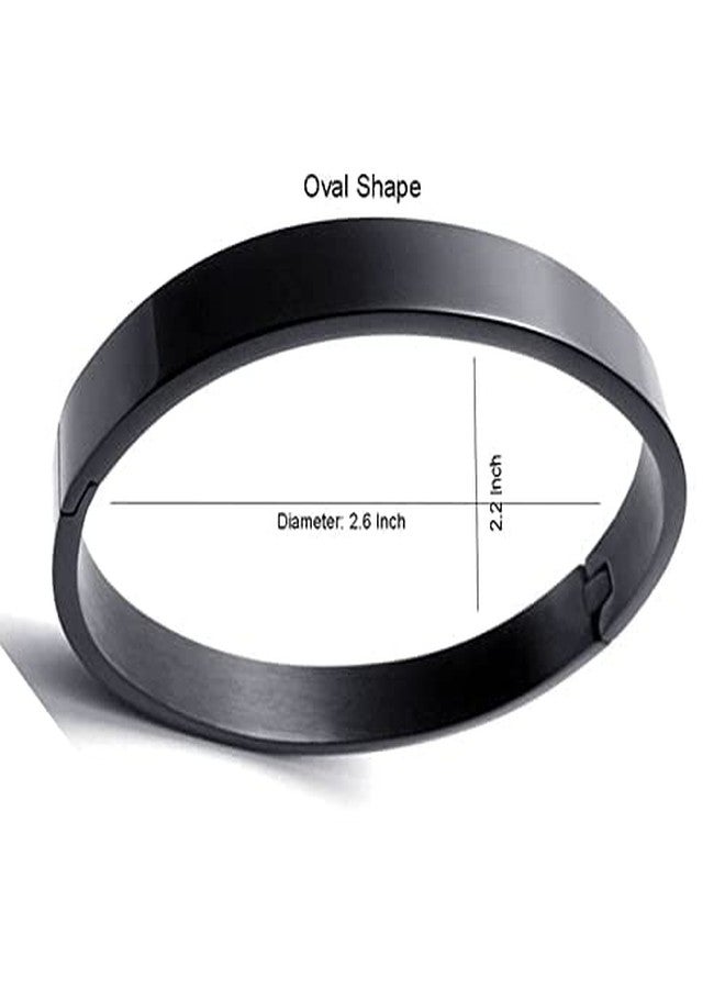VIEN HIGH Plain Openable Polished Black Stainless Steel Kada Bracelets for Men Mens Boy Boyfriend Latest Jewellery with Bracelet Box-Bracelet-M104 - Image 3
