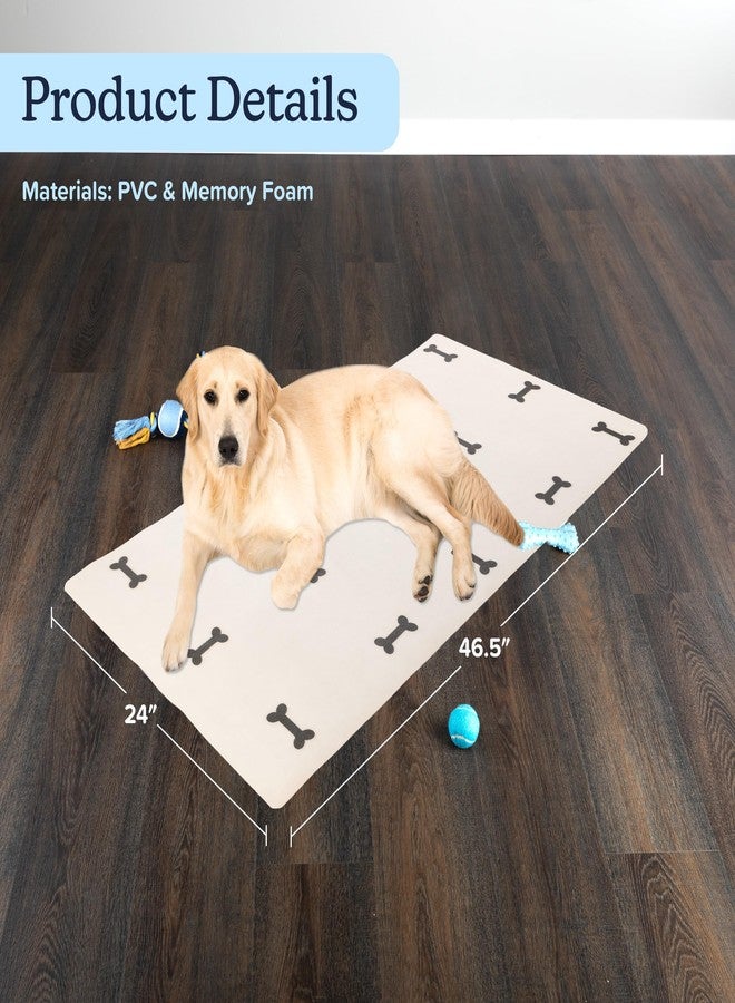 PETMAKER Dog Mat for Food and Water, Crate Pad, and Floor Protector - 47” x 24” Large PVC Memory Foam Pad with Non-Slip Bottom - Stain, Scratch, and Water-Resistant Dog Floor Mat by PETMAKER (Dog Bones) - Image 2