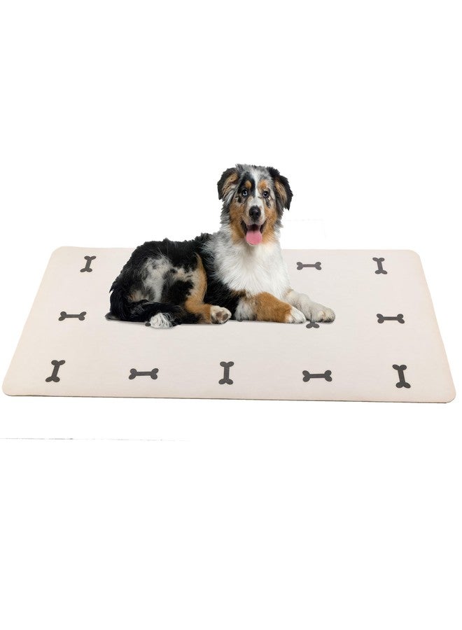 PETMAKER Dog Mat for Food and Water, Crate Pad, and Floor Protector - 47” x 24” Large PVC Memory Foam Pad with Non-Slip Bottom - Stain, Scratch, and Water-Resistant Dog Floor Mat by PETMAKER (Dog Bones) - Image 1