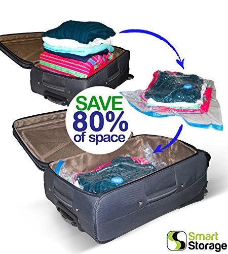 Smart Storage 6 PC Large Vacuum Storage Bags | Space Saver Bags Underbed Storage for Clothes, Bedding & Travel Bag Sealer | Vacuum Sealer Bags with Travel Pump | Waterproof Bags Works with Any Vacuum - Image 5