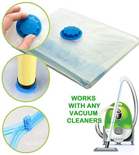 Smart Storage 6 PC Large Vacuum Storage Bags | Space Saver Bags Underbed Storage for Clothes, Bedding & Travel Bag Sealer | Vacuum Sealer Bags with Travel Pump | Waterproof Bags Works with Any Vacuum - Image 2