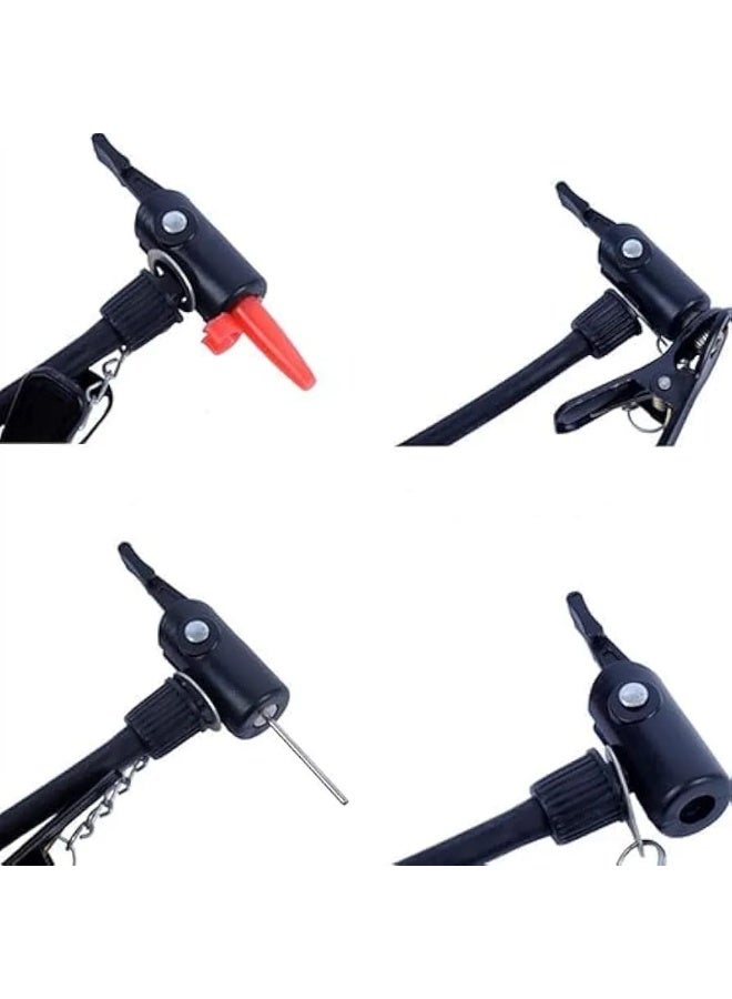 منفاخ دراجات يدوي ميني محمول عالي الضغط مع قاعدة قدم وإطار تثبيت - Image 2