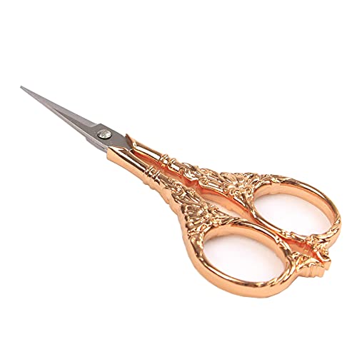 BIHRTC Vintage European Style Scissors Stainless Steel for Cross Stitch Cutting Embroidery Sewing Handcraft Craft Art Work DIY Tool(Rose Gold) - Image 1