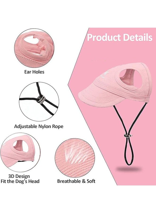 general Dog cap with ear piercing, outdoor baseball cap, adjustable, suitable for travel, sports, suitable for small to medium sized dogs - Image 2
