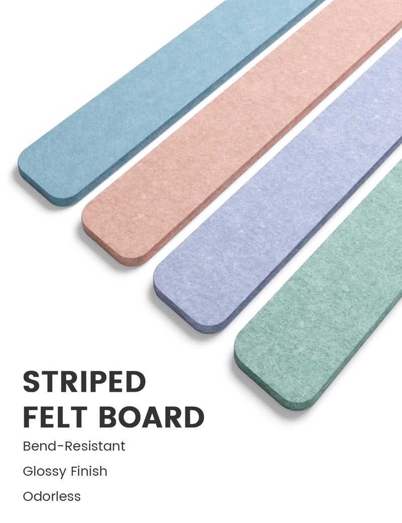 Fluxynara Cork Board Alternative Felt Strip Board 5-Pack 13"x2", Office Pin Board with 35 Push Pins, Adhesive Install for Bedroom Door & Home Office(Coastal Haze) - Image 3