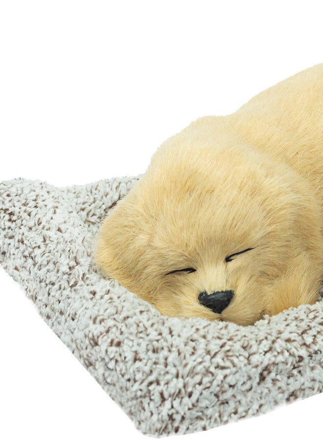 Tickles Sleeping Dog On Carpet Silicone Animal Fantasy Toy for Kids Car Dashboard & Office Desk (Color: Light Golden Size: 8 Cm) - Image 2