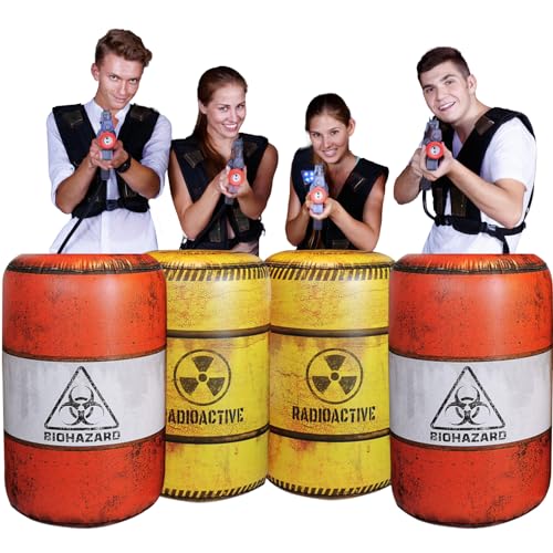 NINOSTAR 4 Barrels Inflatables, Compatible with Nerf, Laser tag, Birthday Party Activities and Decoration. - Image 3