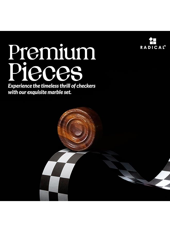 RADICALn Marble Checker Figures 1.25'' Inches Red And Coral Handmade Checkers Board Game In Sports & Outdoors Draughts Checkers Pieces For Outdoor Games - Image 4