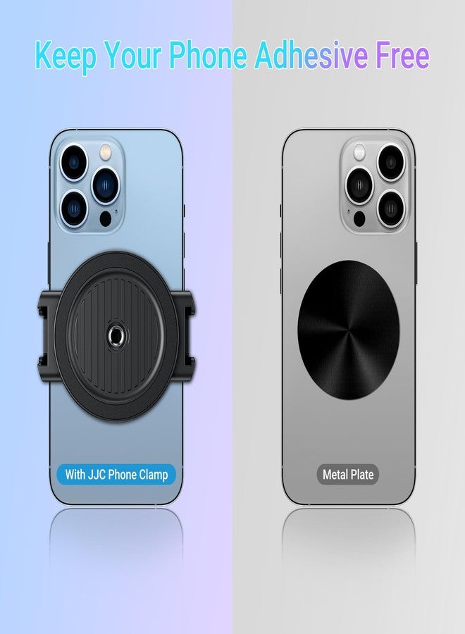 JJC Phone Clamp Holder for Magnetic Car Mount Tripod Stand with MagSafe Function, Gym Magnetic Phone Clip for Metal Surface with 2 Cold Shoes & 1/4" Screw for iPhone Samsung Galaxy Google Pixel-Black - Image 2