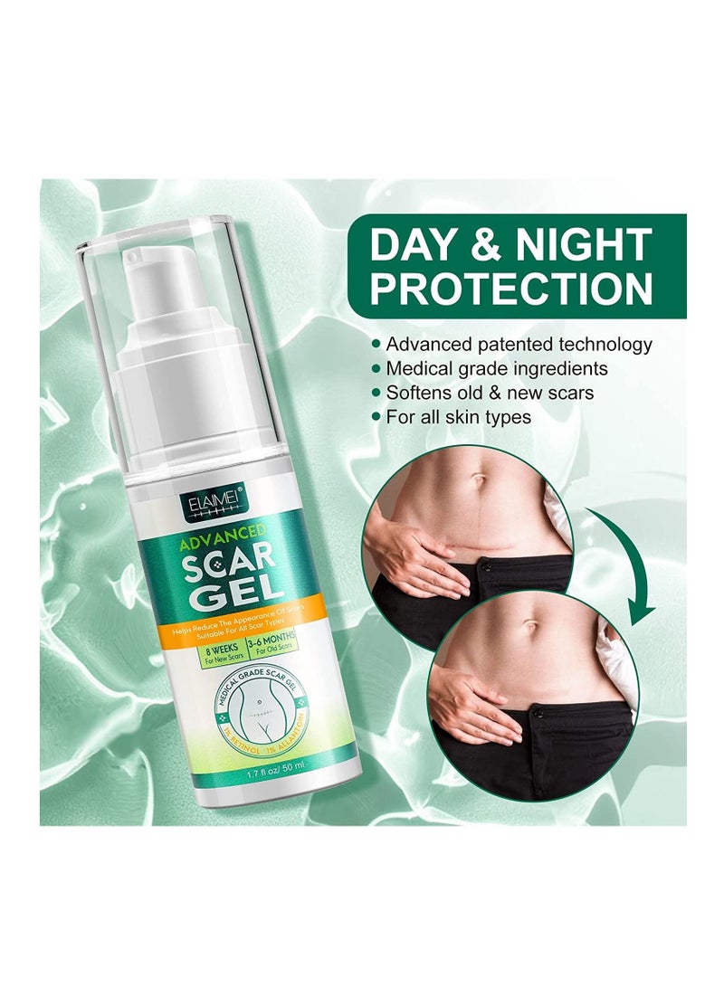 Elaimei جل إزالة الندبات جل الندبات المتقدم يعمل على تليين وتسطيح الندبات الناتجة عن الجراحة والإصابة والحروق وعلاج الندبات الطبيعية للوجه والجسم 50 مل - Image 4