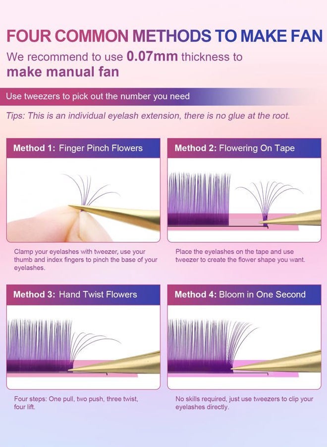 NAGARAKU Colored Eyelash Extensions 8 Colors Rainbow 0.07mm D curl 12mm Purple Blue Pink Brown Individual Lashes Soft Natural Professional Salon Supplies - Image 5