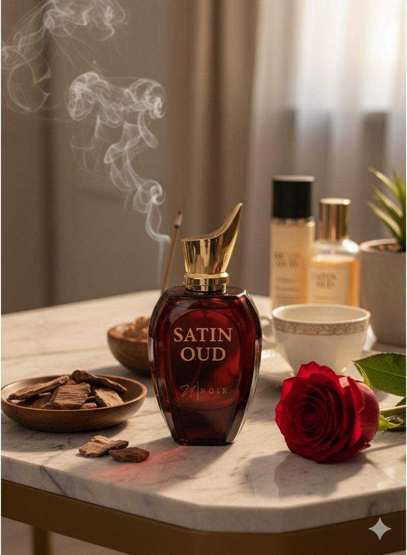 noir Satin Oud EDP | Intense Rose Oud and Vanilla Unisex Eau de Parfum | Long-Lasting Luxurious Scent | 80ml - Image 4