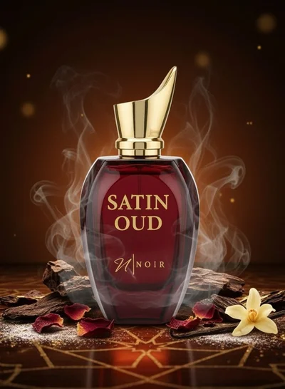 نوير ساتان عود أو دي بارفان | عود وردي مكثف مع فانيليا | عطر فاخر للجنسين يدوم طويلاً | 80 مل