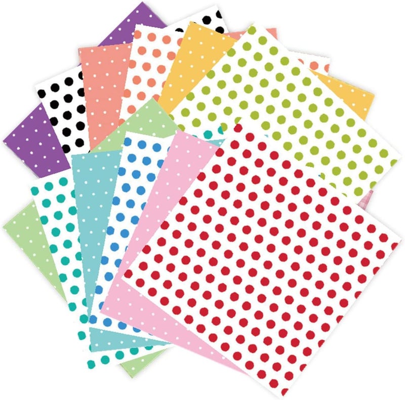DESEACO 24 Sheets 6x6 Pattern Pad – Bright Rainbow Dot Designs for Scrapbooking, Card Making, Journals, DIY Crafts, Single-Side Craft Sheets - Image 2