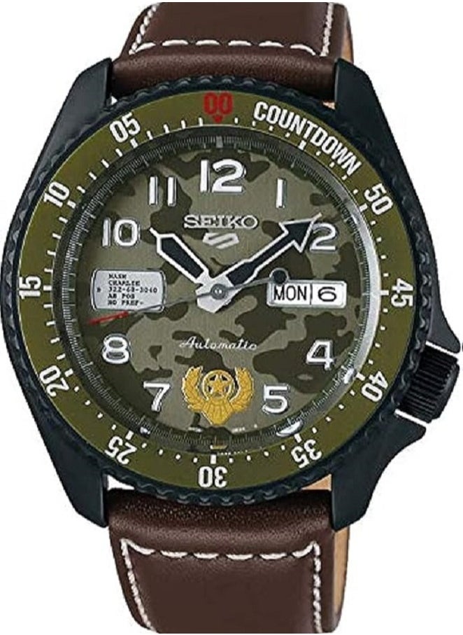 Seiko Seiko Watch for Men, Automatic Movement, Analog Display, Brown Leather Strap-SRPF21K1  - Image 1