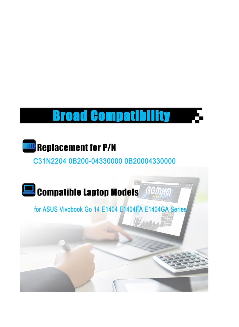 Terabyte بطارية لابتوب بديلة C31N2204 لسلسلة ASUS Vivobook Go 14 E1404 E1404FA E1404GA - Image 4