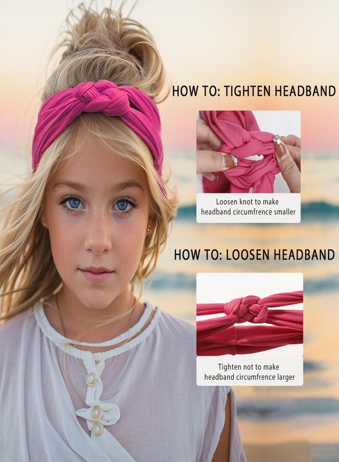 Vercret Headbands for Women Wide Sailor Knot Braided Headband Adjustable Hair Bands Non Slip for Girls Boho Stretchy Turban Headwrap Yoga Workout, Solid Color, 6Pcs - Image 5