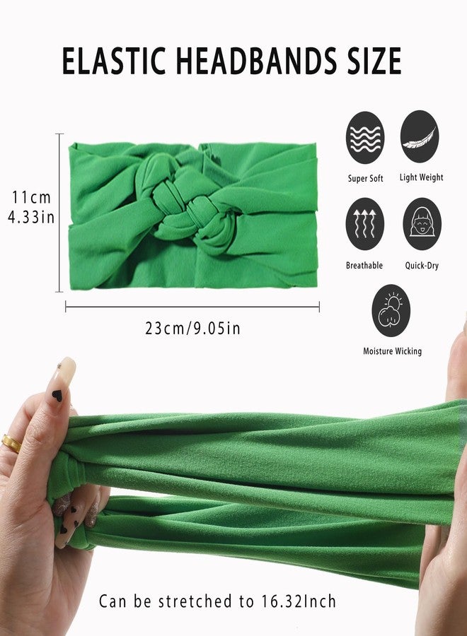 Vercret Headbands for Women Wide Sailor Knot Braided Headband Adjustable Hair Bands Non Slip for Girls Boho Stretchy Turban Headwrap Yoga Workout, Solid Color, 6Pcs - Image 4