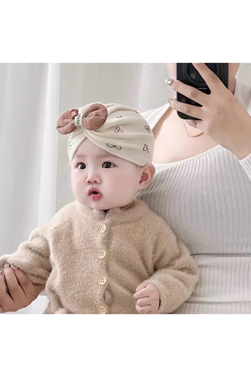 قبعة الطفل قبعة رأس الطفل مع القوس ناعم ولطيف حديث الولادة قبعة الجنين - Image 3