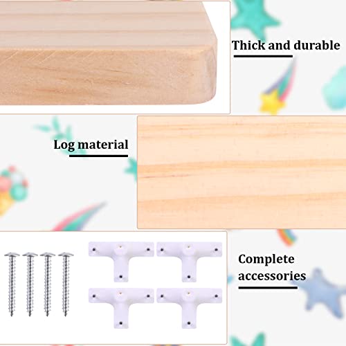 Haomian 2Pcs Cloud Shelves for Children's Nursery Or Bedroom, Kids Nursery Room Shelves, Floating Bedroom Baby Book Shelf Storage Shelf, Cloud Floating Wooden Shelf Wall Decoration, White - Image 3