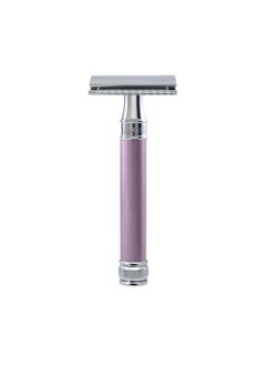 Edwin Jagger Edwin Jagger DELHEBLAMZ Classic Long Handled Double Edge Manual Eco-Friendly and Reusable Safety Razor for Men and Women for Shaving cream or Soap Fits All DE Razor Blades (Heather) 