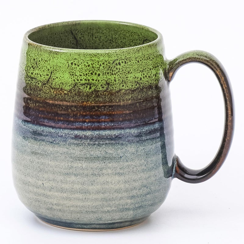 HYTYSKAR Large Coffee Mugs, Extra Large Ceramic Coffee Mug, 23 oz Handmade Pottery Mug, Big Tea Cups with Handle for Office and Home, Dishwasher and Microwave Safe (Light Green) - Image 1