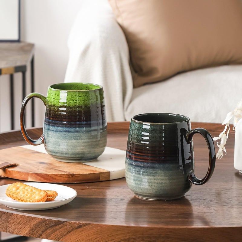 HYTYSKAR Large Coffee Mugs, Extra Large Ceramic Coffee Mug, 23 oz Handmade Pottery Mug, Big Tea Cups with Handle for Office and Home, Dishwasher and Microwave Safe (Light Green) - Image 5