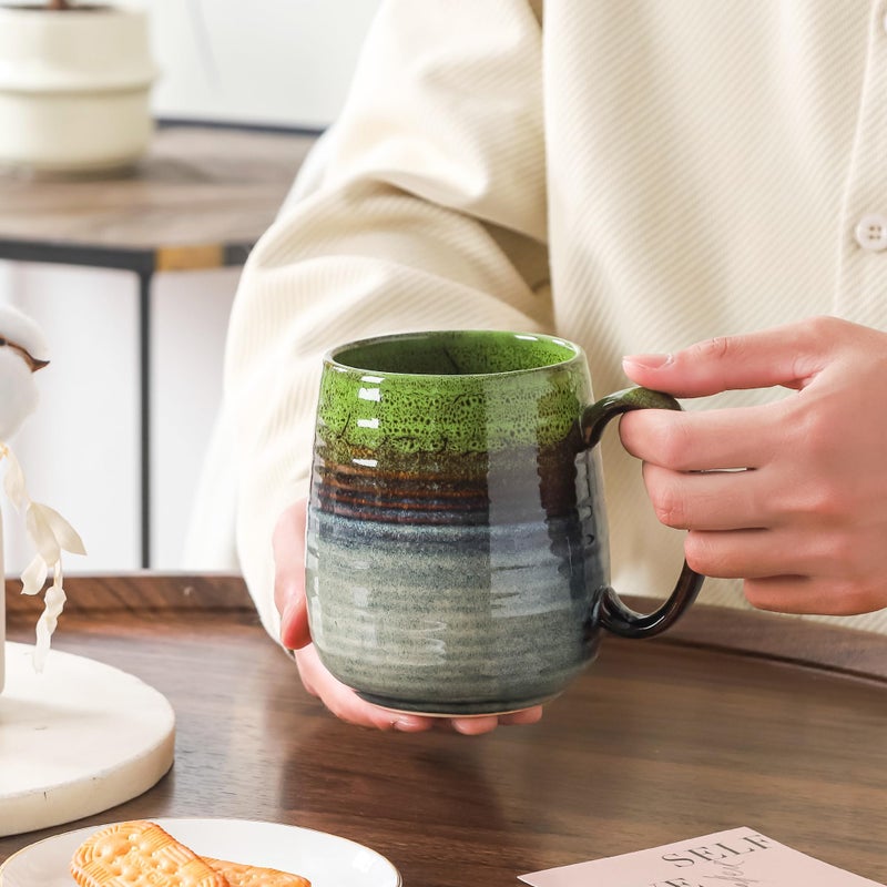 HYTYSKAR Large Coffee Mugs, Extra Large Ceramic Coffee Mug, 23 oz Handmade Pottery Mug, Big Tea Cups with Handle for Office and Home, Dishwasher and Microwave Safe (Light Green) - Image 4