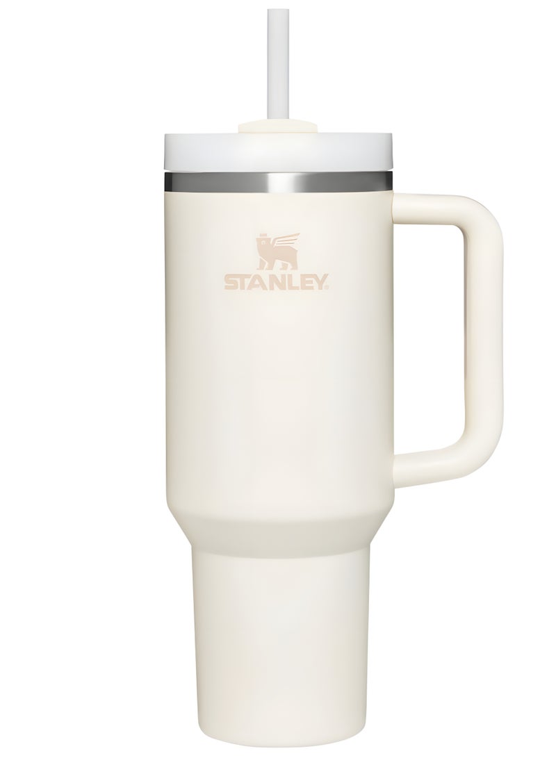 Stanley Quencher H2.0 FlowState Vacuum Stainless Steel Water Bottle with Lid and Straw, BPA-Free, 40oz, 28x10x7.5cm (White) - Image 1